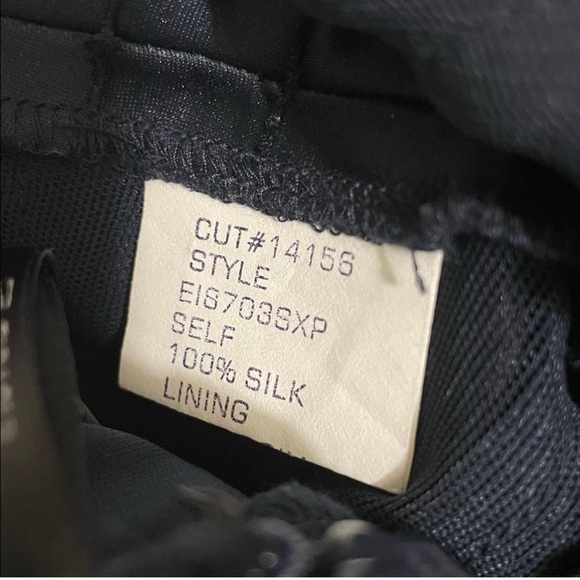 Tadashi Shoji Navy Blue Silk Midi Dress 12P Vintage Satin Halter Evening Wear - Picture 6 of 8